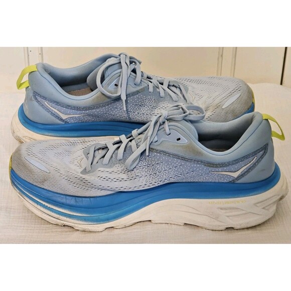 Size 11 2E - Hoka One One Bondi 8 Wide Blue Worn, No Box - Picture 3 of 8